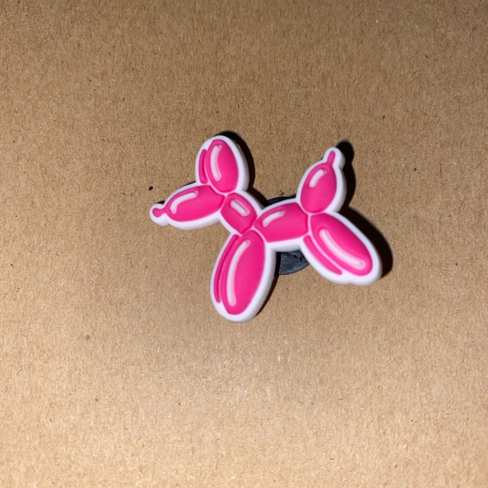 🐊6/$12🐊 Pink and White Balloon Dog Croc Charm